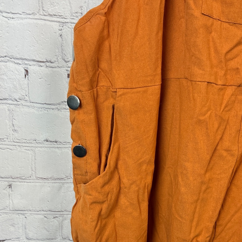 BloomChic Orange Midi Pinafore Dress Plus Size 2X - Picture 4 of 7